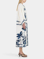 CHARLOTTE | VINTAGE HAWAIIAN PRINT SEQUINED OVERSIZED LOOSE MIDI DRESS