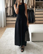 MEGAN | SLEEVELESS WAIST-CINCHED DRESS