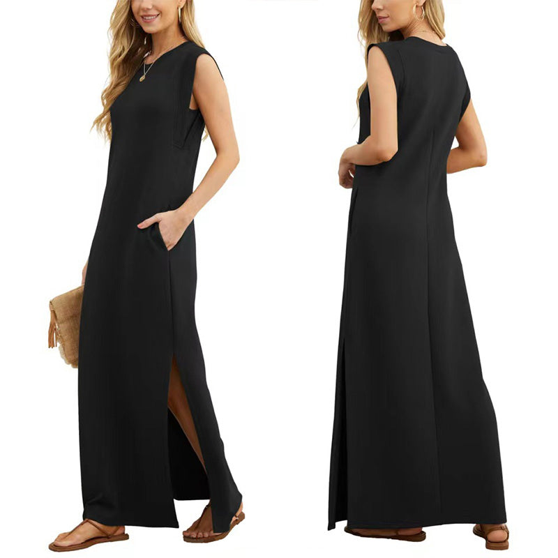 Split Hem Cotton-Blend Casual Dress – Effortless Summer Style for Australian Women